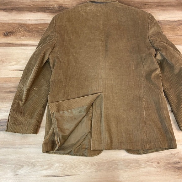 Croft & Barrow Corduroy Blazer Mens 46L 2 button Cotton Khaki Lining - Picture 14 of 15